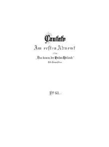 Partition complète, Nun komm, der Heiden Heiland, Now come, Saviour of the Gentiles par Johann Sebastian Bach