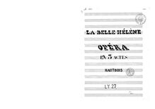Partition hautbois, La belle Hélène, Offenbach, Jacques