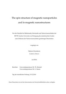 The spin structure of magnetic nanoparticles and in magnetic nanostructures [Elektronische Ressource] / Sabrina Disch