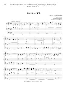 Partition Vorspiel 13, Leicht ausführbare Vor- und Nachspiele für die Orgel, bande 1