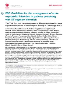 ESC Guidelines for the management of acute myocardial infarction in patients presenting with ST-segment elevation