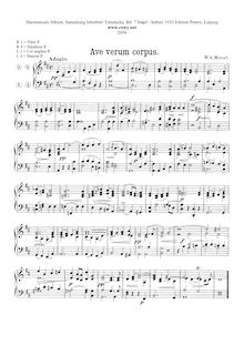 Ave verum corpus par Wolfgang Amadeus Mozart