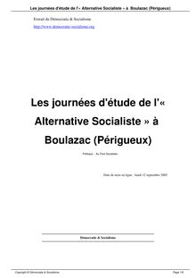 Les journées d étude de l « Alternative Socialiste » à  Boulazac (Périgueux)