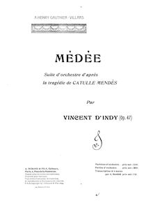 Partition complète, Médée, Indy, Vincent d 