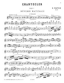 Partition violon 2,  Chantecler  pour corde quatuor, Op.54, E major