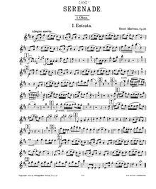 Partition hautbois 1, Serenade (Nonet) pour vents, Op.20, Marteau, Henri