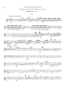 Partition cor 3, 4 (F), Symphony No.2, Little Russian, C minor, Tchaikovsky, Pyotr
