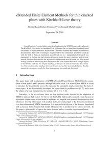 eXtended Finite Element Methods for thin cracked plates with Kirchhoff Love theory