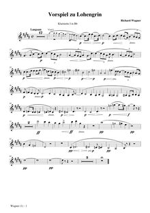 Partition clarinettes 1, 2, basse clarinette (en B♭), Lohengrin