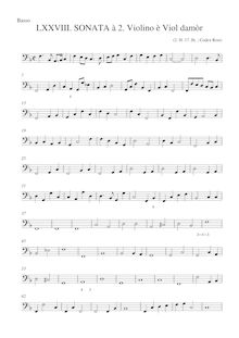 Partition Basso (continuo), Sonata pour violon et viole de gambe d amore