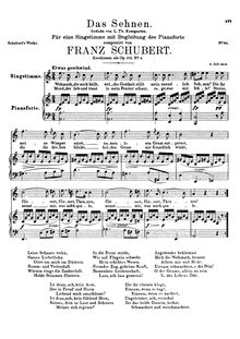 Partition complète, Das Sehnen, D.231 (Op.172 No.4), Longing, Schubert, Franz