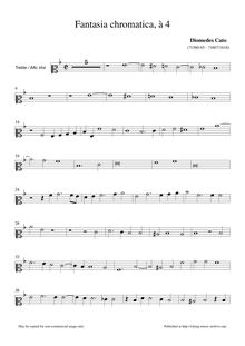 Partition Alto viole de gambe en A , partie, Fantasia Chromatica