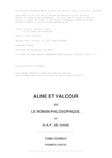 Aline et Valcour, tome 1 par Marquis de Sade