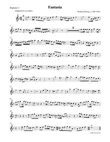 Partition Soprano 1 enregistrement , fantaisies pour 5 violes de gambe
