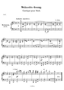 Partition Harmonium , partie (ad lib.), Cantique de Noël, Minuit Chrétiens