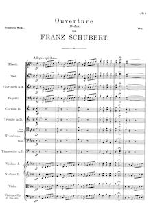 Partition compléte, Overture en D pour orchestre, D.26