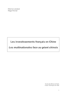 Les investissements français en Chine - Etienne Larsabal