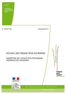 Accueil des trains TEOZ Auvergne : expertise de l Ecole polytechnique fédérale de Lausanne