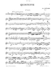Partition violon 2 , partie, Piano quintette, Op.1, Castillon - Piano Quintet Op.1 in E-flat major for Piano, 2 Violins, Viola, and Cello