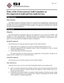 SII Pre-Approval of Audit-NonAudit Svcs 032404