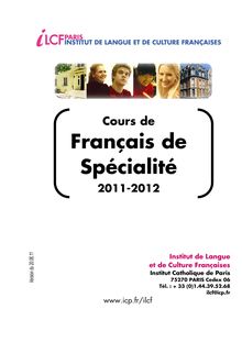 A UTILISER français de spécialité ILCF 2011-2012