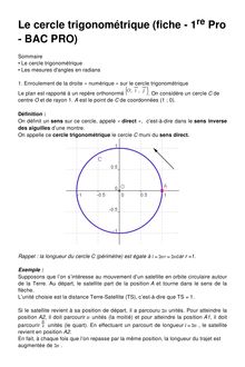 Le cercle trigonométrique