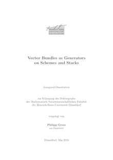 Vector bundles as generators on schemes and stacks [Elektronische Ressource] / vorgelegt von Philipp Gross