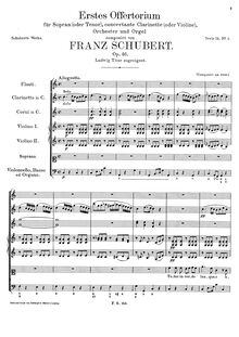 Partition complète, Totus en corde langueo, C Major, Schubert, Franz