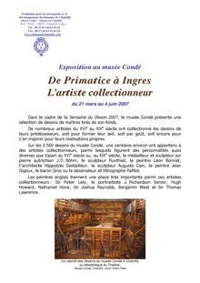 Dossier de presse exposition De Primatice à Ingres L artiste ...