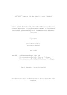A KAM theorem for the spatial lunar problem [Elektronische Ressource] / vorgelegt von Britta Sylvia Sommer
