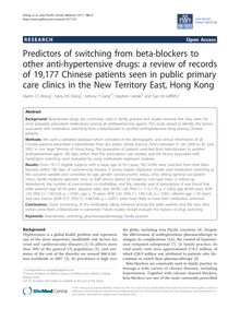 Predictors of switching from beta-blockers to other anti-hypertensive drugs: a review of records of 19,177 Chinese patients seen in public primary care clinics in the New Territory East, Hong Kong