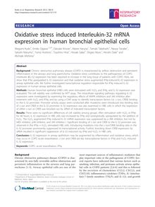 Oxidative stress induced Interleukin-32 mRNA expression in human bronchial epithelial cells