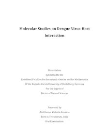 Molecular studies on dengue virus-host interaction [Elektronische Ressource] / presented by Anil Kumar Victoria Ansalem
