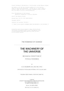 The Machinery of the Universe - Mechanical Conceptions of Physical Phenomena
