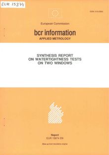 Synthesis report on watertightness tests on two windows