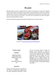 Bruschette - recette italienne