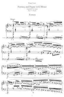 Partition complète (S.463), Prelude (Fantasia) et Fugue en G minor, BWV 542 (Great)