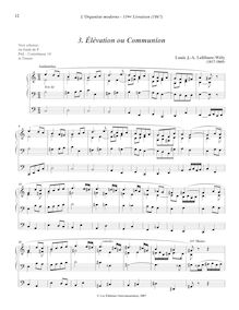 Partition Élévation ou Communion - Louis J.A Lefébure-Wély