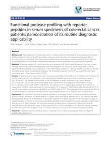 Functional protease profiling with reporter peptides in serum specimens of colorectal cancer patients: demonstration of its routine diagnostic applicability