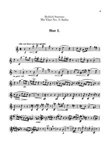Partition hautbois 1, 2, Šárka, A minor, Smetana, Bedřich