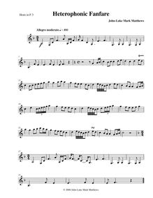 Partition cor en F 3, Heterophonic Fanfare, Fanfare on "Auld Lang Syne"