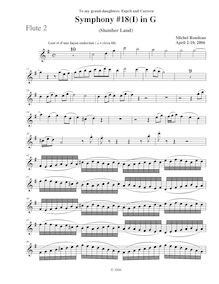 Partition flûte 2, Symphony No.18, B-flat major, Rondeau, Michel par Michel Rondeau