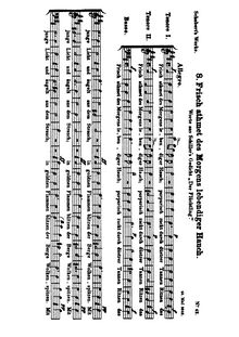 Partition Vocal score, Frisch atmet des Morgens lebendiger Hauch, D.67