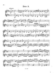 Partition Duo No.3, 12 Duos pour 2 violons, Dozen Duos for 2 Violins, Op.38