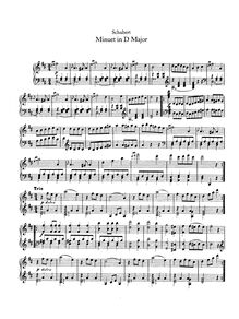 Partition Complete, D.336 - Minuet en D avec Trio, Schubert, Franz