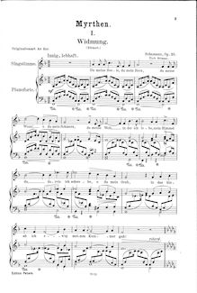 Partition Version pour Low voix, Myrthen, Schumann, Robert