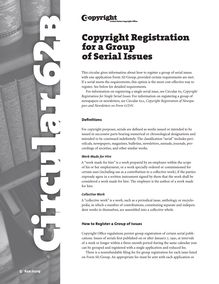 Copyright Registration for a Group of Serial Issues