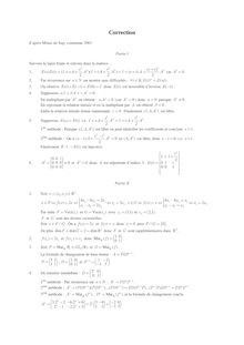 Correction : Algèbre linéaire, Exponentielle de matrice
