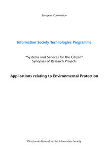 Applications relating to environmental protection