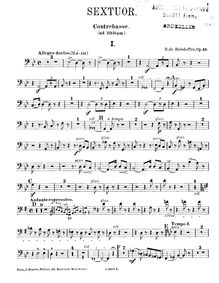 Partition contrebasse (ad libitum), Sextet No.1, Op.43, Piano Quintet No.3 or Sextet No.1